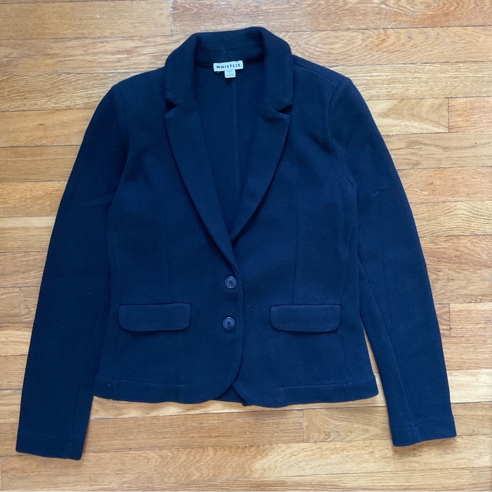 Navy Whistles sweater blazer sz 6 elevated workwear